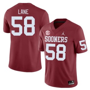 Men Ethan Lane Crimson Oklahoma Sooners 2024 SEC Conference #58 Jersey 788323-870