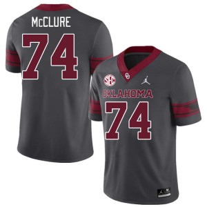 Men Evan McClure Charcoal Oklahoma Sooners 2024 SEC Conference #74 Jersey 448261-218