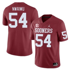 Men Febechi Nwaiwu Crimson Oklahoma Sooners 2024 SEC Conference #54 Jersey 204837-773