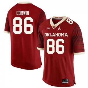 Men Finn Corwin Retro Sooners Jordan Brand College Football #86 Jersey 178336-673