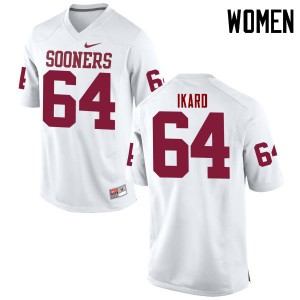 Women Gabe Ikard White Sooners College Football #64 Jersey 438167-880