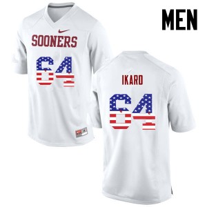 Men Gabe Ikard White Sooners College Football USA Flag Fashion #64 Jersey 683562-457