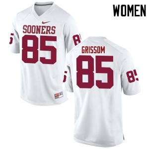 Women Geneo Grissom White Sooners College Football #85 Jersey 343655-234