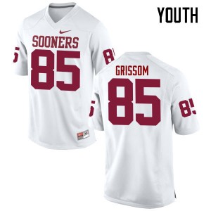 Youth Geneo Grissom White Oklahoma Sooners College Football #85 Jersey 227396-552