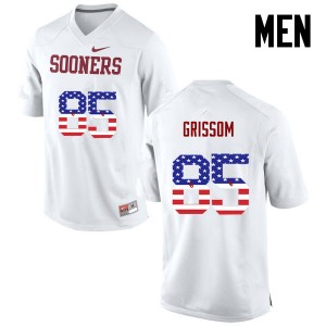Men Geneo Grissom White OU Sooners College Football USA Flag Fashion #85 Jersey 884163-577