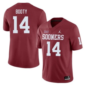Men General Booty Crimson OU Sooners College Football #14 Jersey 263978-220
