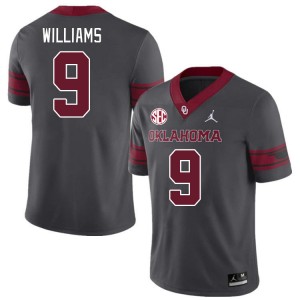 Men Gentry Williams Charcoal Oklahoma Sooners 2024 SEC Conference #9 Jersey 110812-774
