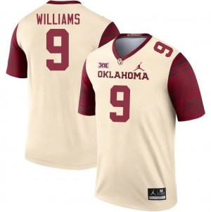 Men Gentry Williams Cream Sooners College Football #9 Jersey 562790-562