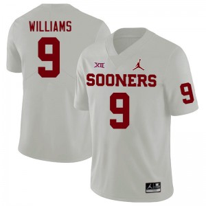 Men Gentry Williams White Sooners College Football #9 Jersey 472908-271