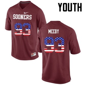 Youth Gerald McCoy Crimson OU Sooners College Football USA Flag Fashion #93 Jersey 490027-162