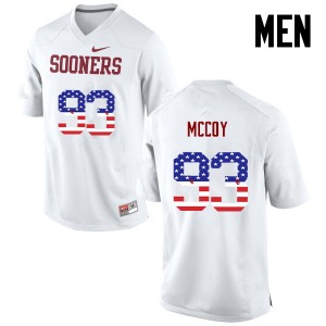 Men Gerald McCoy White Oklahoma Sooners College Football USA Flag Fashion #93 Jersey 731092-476