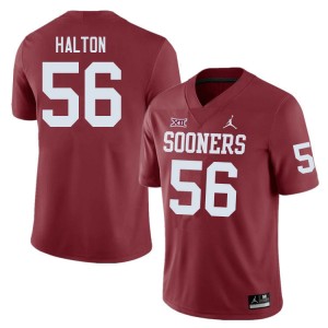 Men Gracen Halton Crimson Sooners College Football #56 Jersey 807002-171