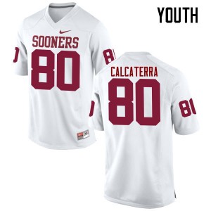 Youth Grant Calcaterra White OU Sooners College Football #80 Jersey 324484-208