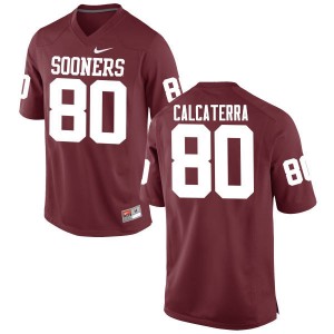 Men Grant Calcaterra Crimson Oklahoma Sooners College Football #80 Jersey 199703-316