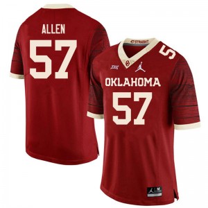Men Gunnar Allen Retro OU College Football #57 Jersey 250819-780