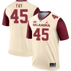 Men Hampton Fay Cream Sooners College Football #45 Jersey 806878-782