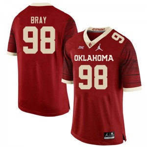 Men Hayden Bray Retro Oklahoma Sooners College Football #98 Jersey 162451-279