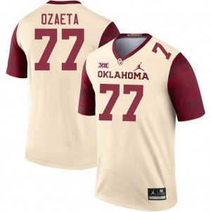 Men Heath Ozaeta Cream Oklahoma Sooners College Football #77 Jersey 201777-402