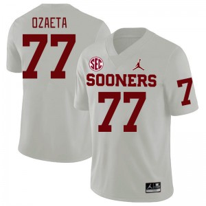 Men Heath Ozaeta White Sooners 2024 SEC Conference College Football #77 Jersey 771184-222