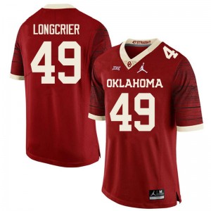Men Hunter Longcrier Retro Oklahoma Sooners College Football #49 Jersey 621157-197