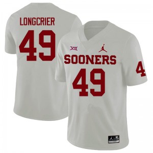 Men Hunter Longcrier White OU College Football #49 Jersey 313179-209