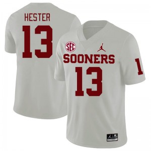 Men J.J. Hester White Oklahoma 2024 SEC Conference College Football #13 Jersey 426172-861