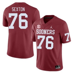 Men Jacob Sexton Crimson Oklahoma 2024 SEC Conference #76 Jersey 417989-388