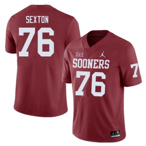 Men Jacob Sexton Crimson Oklahoma College Football #76 Jersey 719406-855