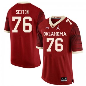 Men Jacob Sexton Retro Sooners College Football #76 Jersey 935472-645