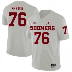 Men Jacob Sexton White Oklahoma College Football #76 Jersey 138212-649