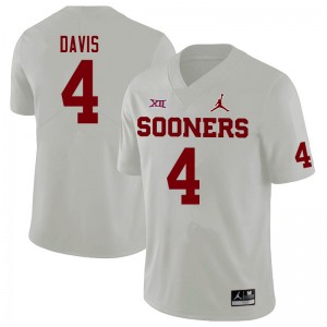 Men Jaden Davis White Sooners Jordan Brand College Football #4 Jersey 806647-847