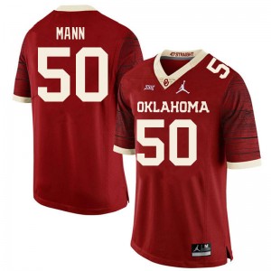 Men Jake Mann Retro Oklahoma Sooners College Football #50 Jersey 599473-390