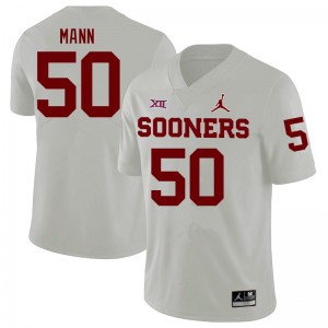 Men Jake Mann White Oklahoma College Football #50 Jersey 366711-568