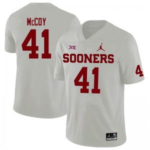Men Jake McCoy White OU Sooners Jordan Brand College Football #41 Jersey 897677-318