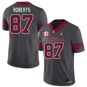 Men Jake Roberts Charcoal Oklahoma 2024 SEC Conference #87 Jersey 732219-911