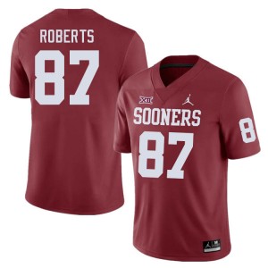 Men Jake Roberts Crimson Sooners College Football #87 Jersey 932076-279