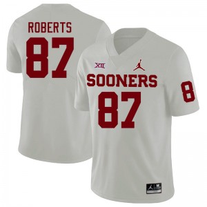 Men Jake Roberts White OU Sooners College Football #87 Jersey 253352-403