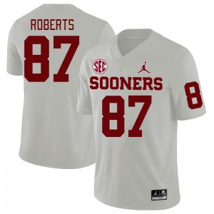Men Jake Roberts White Oklahoma 2024 SEC Conference College Football #87 Jersey 587223-758