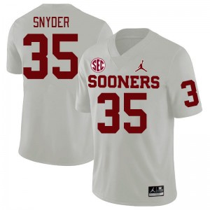 Men Jakeb Snyder White OU Sooners 2024 SEC Conference College Football #35 Jersey 341913-587