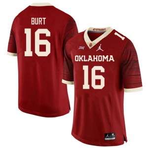 Men Jamarrien Burt Retro OU Sooners College Football #16 Jersey 954301-387