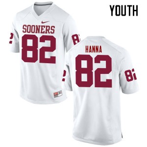Youth James Hanna White Oklahoma College Football #82 Jersey 801950-924