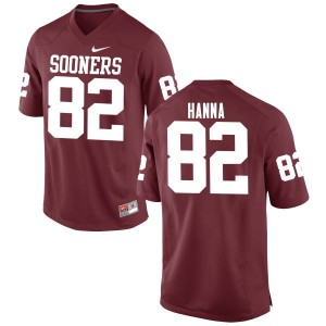 Men James Hanna Crimson OU Sooners College Football #82 Jersey 690376-743