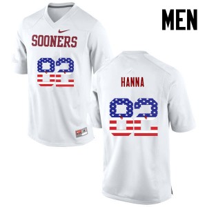 Men James Hanna White OU College Football USA Flag Fashion #82 Jersey 303649-420