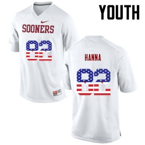 Youth James Hanna White Sooners College Football USA Flag Fashion #82 Jersey 244418-854