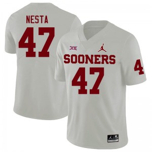 Men James Nesta White Sooners College Football #47 Jersey 740905-357