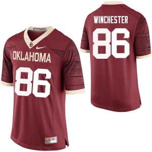 Men James Winchester Crimson OU Sooners College Football #86 Jersey 832434-760