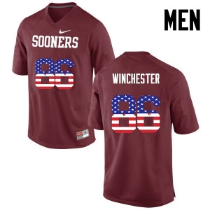 Men James Winchester Crimson Oklahoma College Football USA Flag Fashion #86 Jersey 157090-775