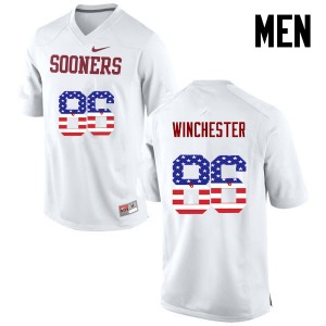 Men James Winchester White OU Sooners College Football USA Flag Fashion #86 Jersey 153349-949