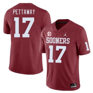 Men Jaquaize Pettaway Crimson Oklahoma 2024 SEC Conference #17 Jersey 485057-303