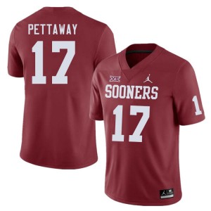 Men Jaquaize Pettaway Crimson Sooners College Football #17 Jersey 221771-798